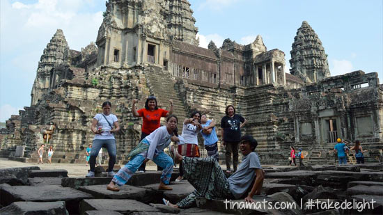 Fooling around at the Angkor Wat :)